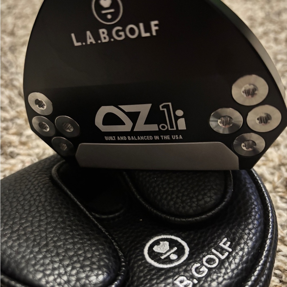 Lab Golf 34” RH Black putter with Stability shaft and white 2* press pistol grip